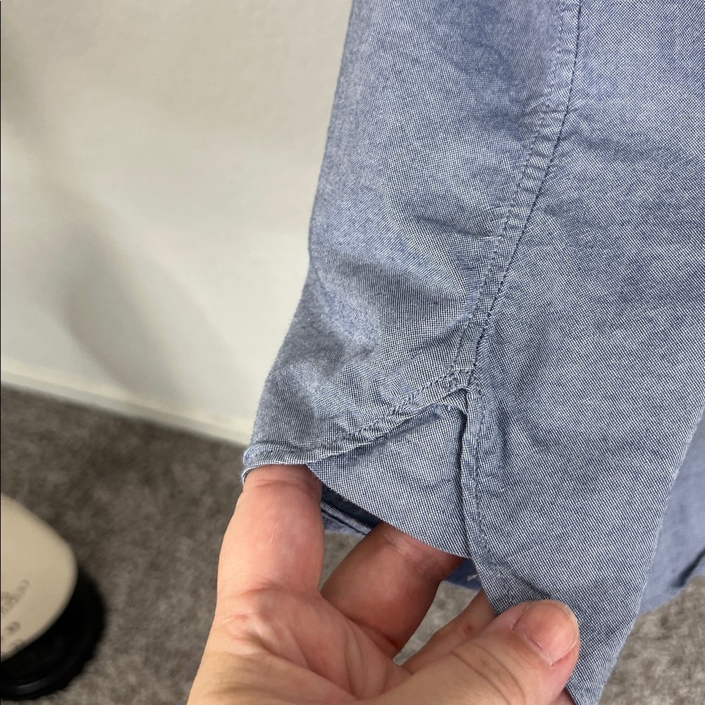 Elk Head Chambray Off Sides Popover Collared Short Sleeve Shirt - Picture 6 of 9